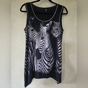 Edista | Zebra Print Tank Top with Rhinestone details, Size M
